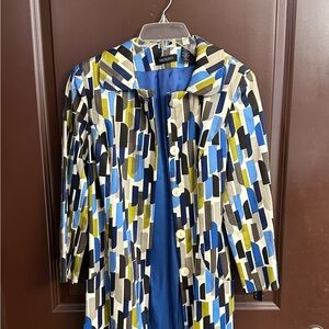 Ideology Multicolor Geometric Trench Coat